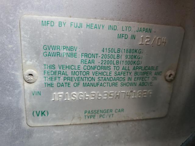 JF1SG63635H741829 - 2005 SUBARU FORESTER 2.5X ვერცხლისფერი ფოტო 12