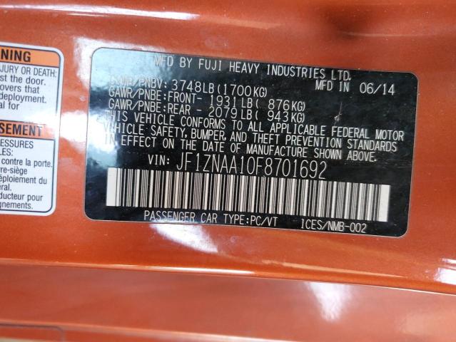 JF1ZNAA10F8701692 - 2015 TOYOTA SCION FR-S ORANGE photo 12