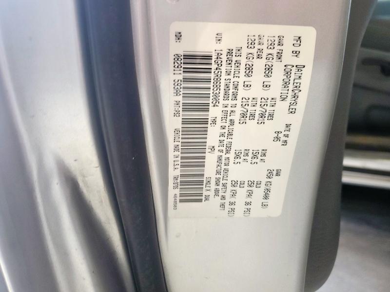 1A4GP45R86B530054 - 2006 CHRYSLER TOWN & COU ვერცხლისფერი ფოტო 13