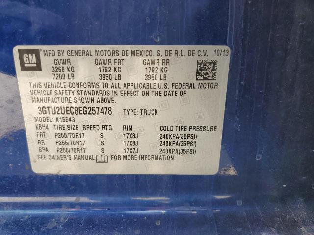 3GTU2UEC8EG257478 - 2014 GMC SIERRA K1500 SLE BLUE photo 13