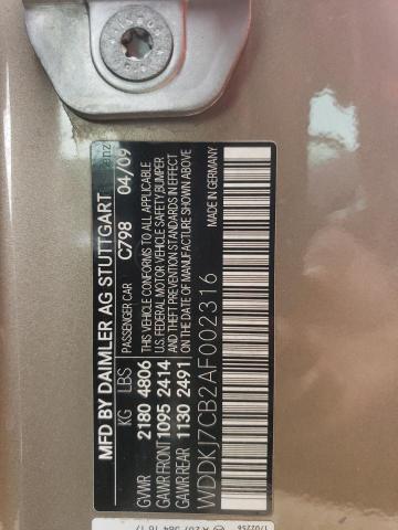 WDDKJ7CB2AF002316 - 2010 MERCEDES-BENZ E 550 ოქროსფერი ფოტო 12