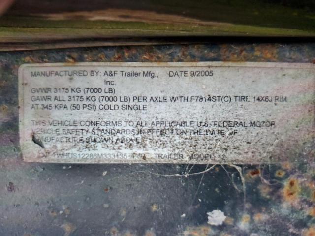 1WHUS12286M333135 - 2006 AFG TRAILER BLACK photo 10