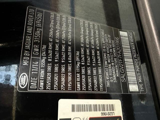 SALGV2TF7FA201966 - 2015 LAND ROVER RANGE ROVE AUTOBIOGRAPHY BLACK photo 10