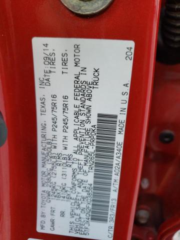 5TFJX4GN2FX038564 - 2015 TOYOTA TACOMA DOUBLE CAB PRERUNNER RED photo 12