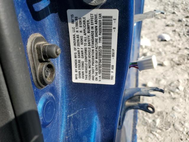 19XFB2F94FE085379 - 2015 HONDA CIVIC EXL 蓝色 照片 12