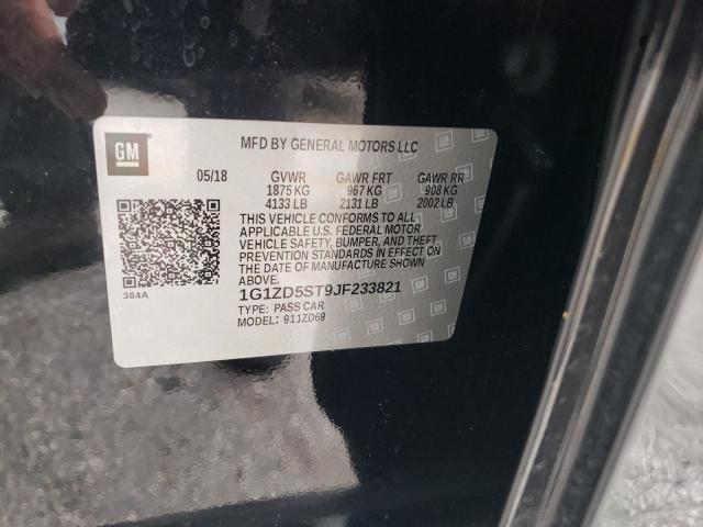 1G1ZD5ST9JF233821 - 2018 CHEVROLET MALIBU LT Siyah fotoğraf 12