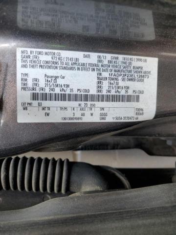 1FADP3F23EL126873 - 2014 FORD FOCUS SE GRAY photo 12