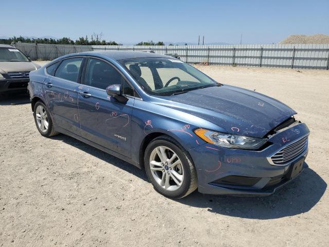 3FA6P0LU0JR204468 - 2018 FORD FUSION SE HYBRID BLUE photo 4