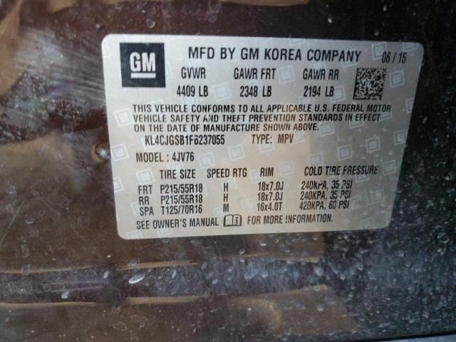 KL4CJGSB1FB237055 - 2015 BUICK ENCORE BROWN photo 13