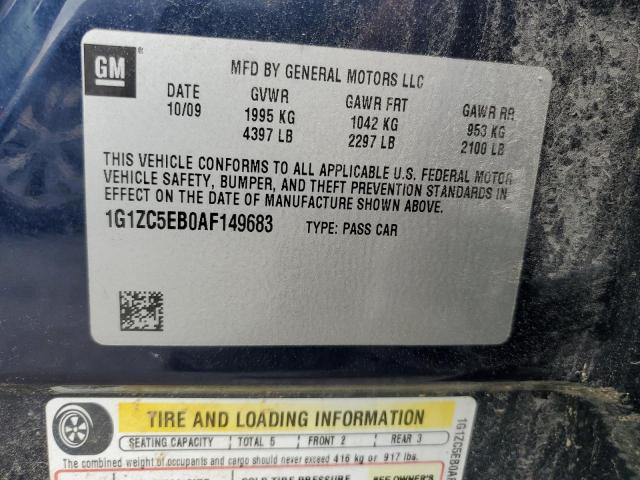 1G1ZC5EB0AF149683 - 2010 CHEVROLET MALIBU 1LT BLUE photo 12