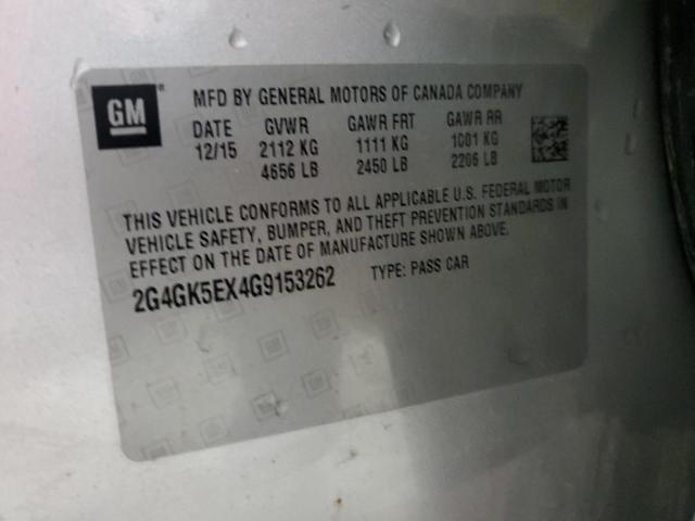 2G4GK5EX4G9153262 - 2016 BUICK REGAL SILVER photo 12