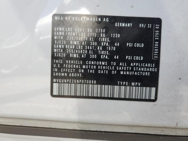 WVGUNPE25NP070898 - 2022 VOLKSWAGEN ID.4 PRO S 白色 照片 14