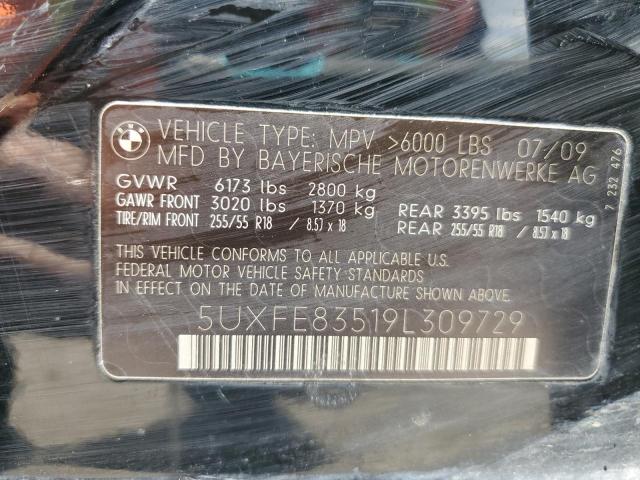 5UXFE83519L309729 - 2009 BMW X5 XDRIVE48I BLACK photo 13