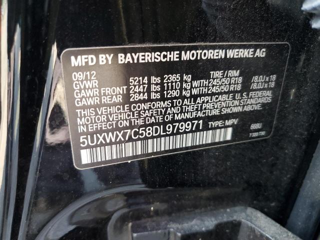 5UXWX7C58DL979971 - 2013 BMW X3 XDRIVE35I BLACK photo 13