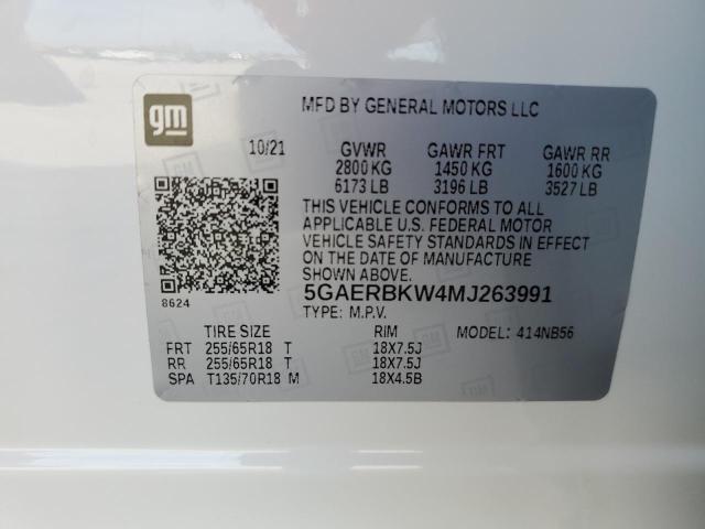 5GAERBKW4MJ263991 - 2021 BUICK ENCLAVE ESSENCE WHITE photo 13