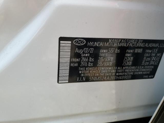 5NMS24AJ9PH489011 - 2023 HYUNDAI SANTA FE SEL WHITE photo 13