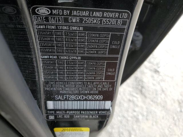 SALFT2BGXDH362909 - 2013 LAND ROVER LR2 HSE TECHNOLOGY BLACK photo 14