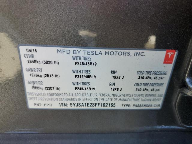 5YJSA1E23FF102165 - 2015 TESLA MODEL S BROWN photo 12