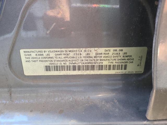 3VWRJ71K49M032129 - 2009 VOLKSWAGEN JETTA WOLFSBURG 灰色 照片 12