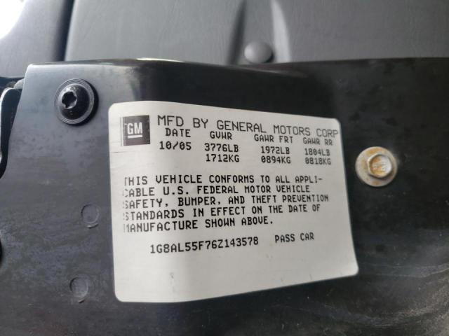 1G8AL55F76Z143578 - 2006 SATURN ION LEVEL 3 BURGUNDY photo 10