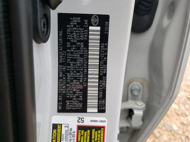 4T1G11AKXPU112207 - 2023 TOYOTA CAMRY SE NIGHT SHADE WHITE photo 12