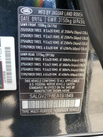 SALGV2TF8EA191849 - 2014 LAND ROVER RANGE ROVE AUTOBIOGRAPHY BLACK photo 13