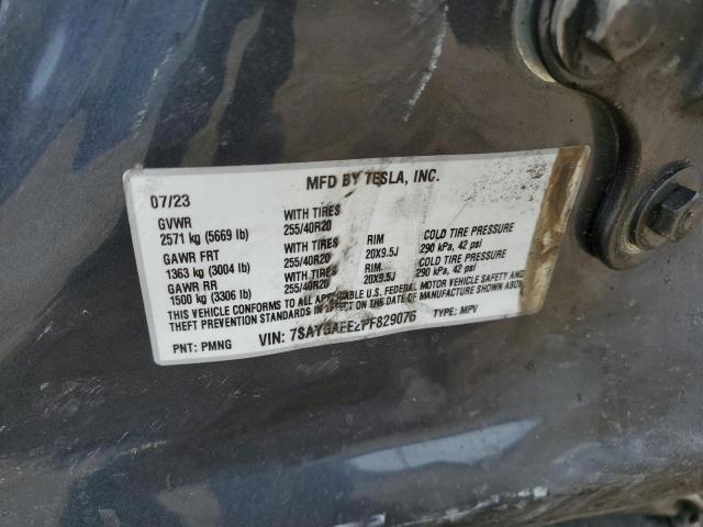 7SAYGAEE2PF829076 - 2023 TESLA MODEL Y ნაცრისფერი ფოტო 12
