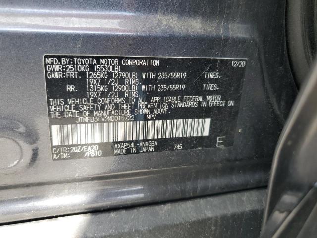 JTMFB3FV2MD015722 - 2021 TOYOTA RAV4 PRIME XSE GRAY photo 12