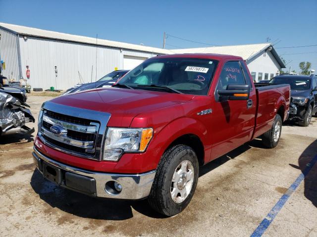 1FTNF1CF3DKE09291 - 2013 FORD F150 BURGUNDY photo 1