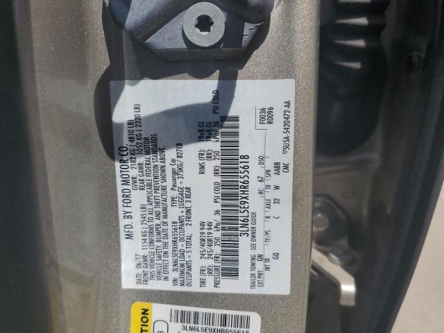 3LN6L5E9XHR655618 - 2017 LINCOLN MKZ RESERVE ბეჟი ფოტო 12