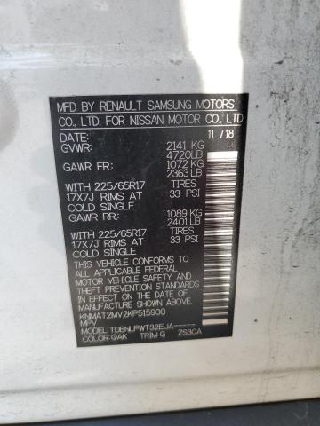 KNMAT2MV2KP515900 - 2019 NISSAN ROGUE S Weiß Foto 14