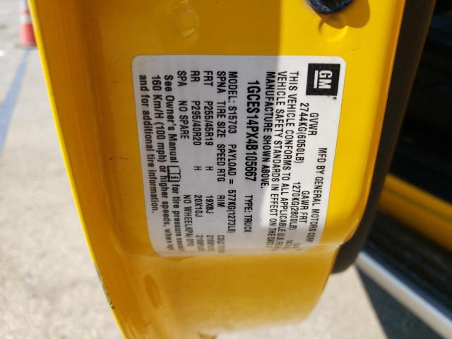 1GCES14PX4B105667 - 2004 CHEVROLET SSR 黄色 照片 12