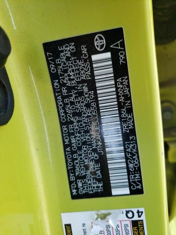 JTNKARJE5JJ558194 - 2018 TOYOTA COROLLA IM YELLOW photo 12