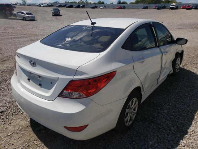 KMHCT4AE3EU717817 - 2014 HYUNDAI ACCENT GLS WHITE photo 4