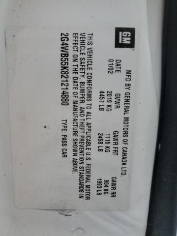 2G4WB55K821214880 - 2002 BUICK REGAL LS 白色 照片 12