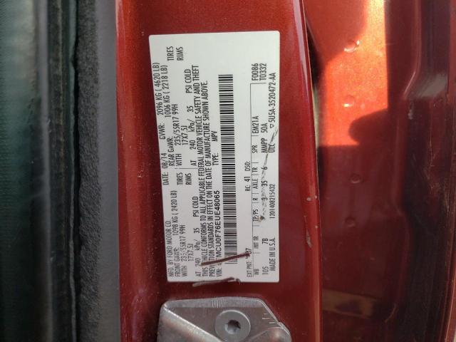 1FMCU0F76EUE48065 - 2014 FORD ESCAPE S ORANGE photo 12