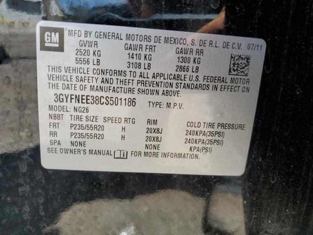 3GYFNEE38CS501186 - 2012 CADILLAC SRX PERFORMANCE COLLECTION Czarny zdjęcie 14