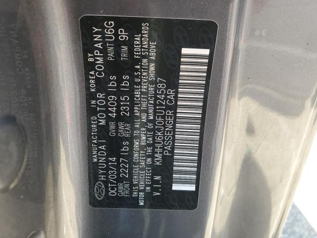 KMHHU6KJ0FU124587 - 2015 HYUNDAI GENESIS CO 3.8L GRAY photo 12