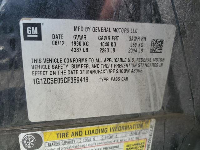 1G1ZC5E05CF369418 - 2012 CHEVROLET MALIBU 1LT BLACK photo 12