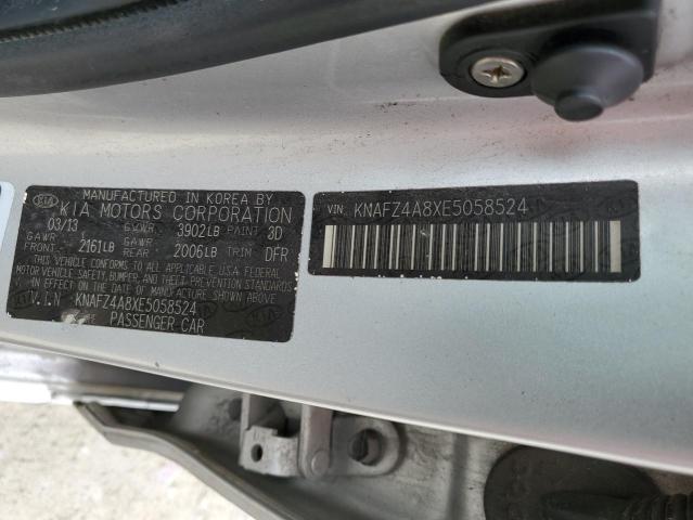 KNAFZ4A8XE5058524 - 2014 KIA FORTE EX SILVER photo 13