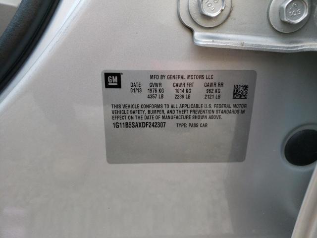 1G11B5SAXDF242307 - 2013 CHEVROLET MALIBU LS SILVER photo 12