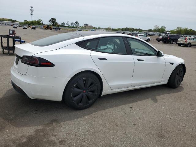 5YJSA1E57NF487187 - 2022 TESLA MODEL S WHITE photo 3