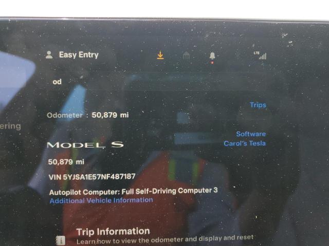 5YJSA1E57NF487187 - 2022 TESLA MODEL S WHITE photo 9