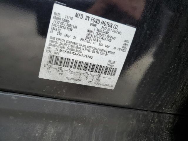 1FM5K8ARXKGA29782 - 2019 FORD EXPLORER POLICE INTERCEPTOR BLACK photo 13