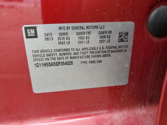 1G11H5SA5DF354026 - 2013 CHEVROLET MALIBU LTZ RED photo 12