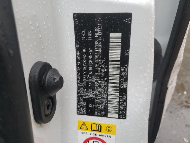 2T2BZMCA4KC189024 - 2019 LEXUS RX 350 BASE WHITE photo 13