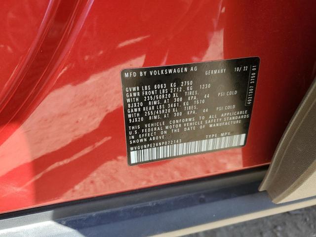 WVGUNPE26NP072143 - 2022 VOLKSWAGEN ID.4 PRO S 红色 照片 12