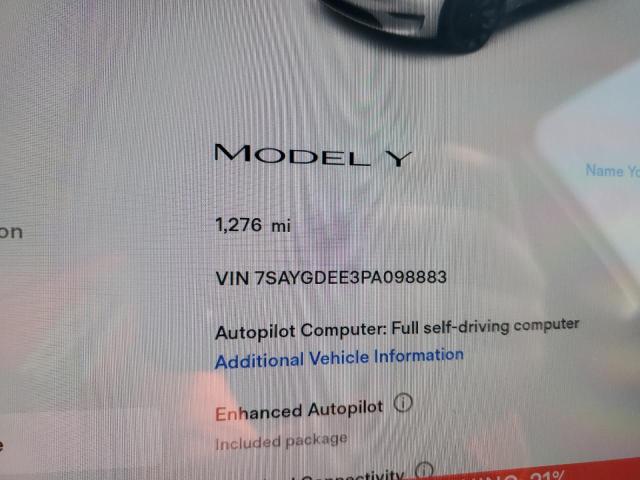 7SAYGDEE3PA098883 - 2023 TESLA MODEL Y WHITE photo 9