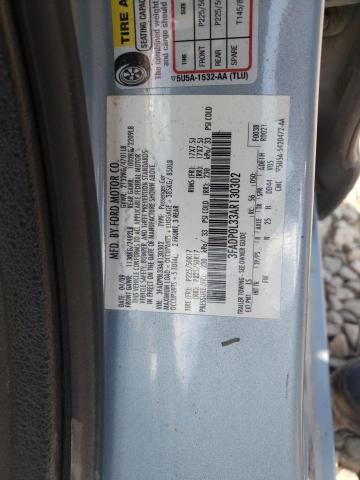 3FADP0L33AR130302 - 2010 FORD FUSION HYBRID BLUE photo 12