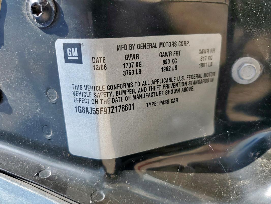 1G8AJ55F97Z178601 - 2007 SATURN ION LEVEL 2 灰色 照片 13